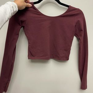 American apparel crop long sleeve in burgundy.